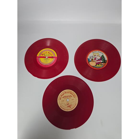 3 Vtg 50's Red Vinyl Children's Story Records‎ untested - Picture 1 of 4